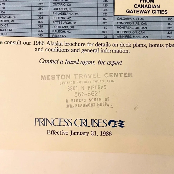 Vintage 1986 Princess Cruises Canada Alaska Pacific Princess Brochure Pamphlet - Picture 10 of 16